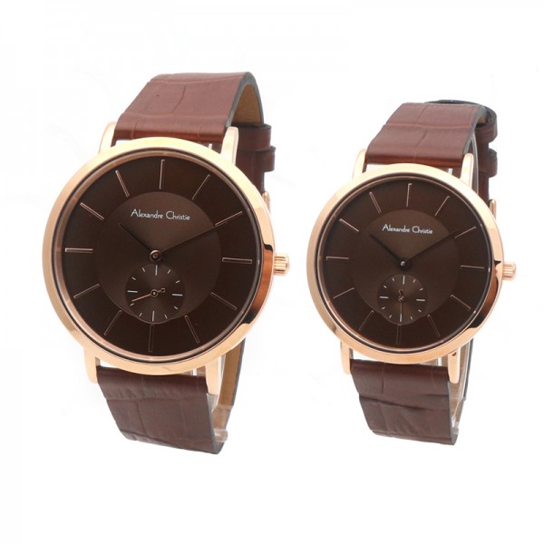 Alexandre Christie AC 8575 Rosegold Brown Couple